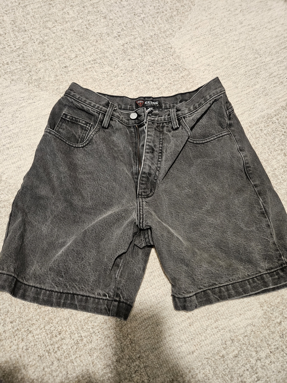 Vintage Guess Women's Black Denim Shorts